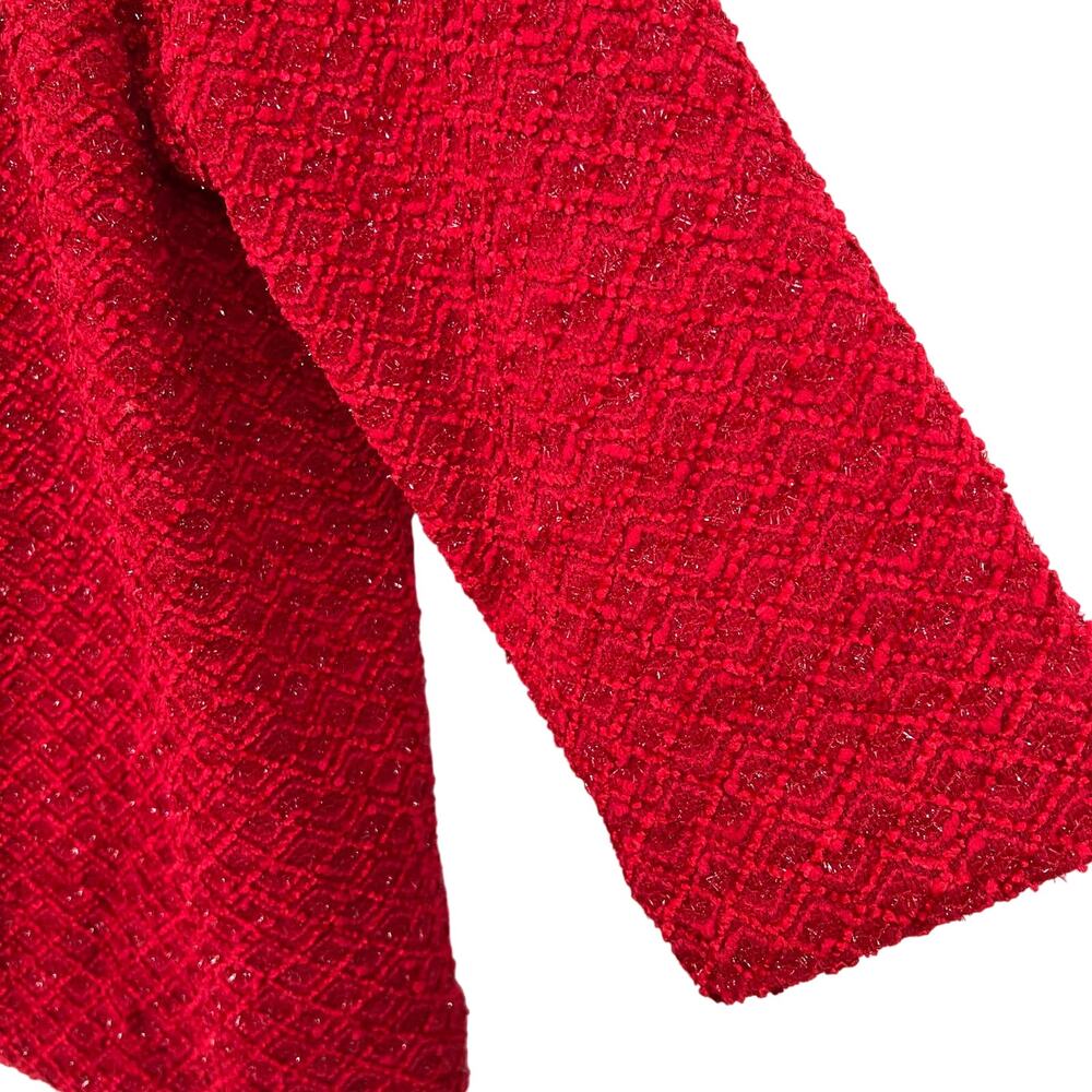 NEW NWT Alfred Dunner BEAUTIFUL Sz 16 Red Sparkly Jacket Blouse Shirt Top - Picture 7 of 9